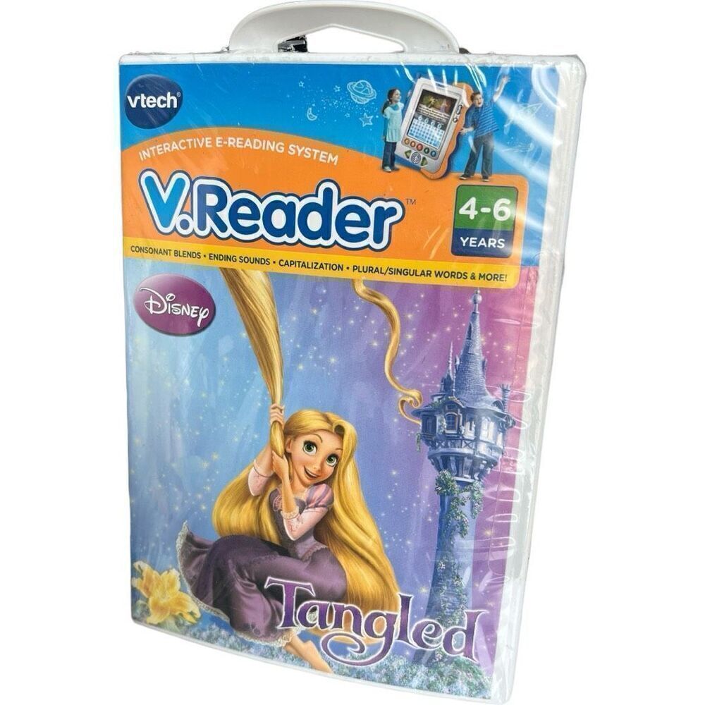 Brand New VTech V Reader V.Reader Disney Tangled Reading System Game 4-6 years